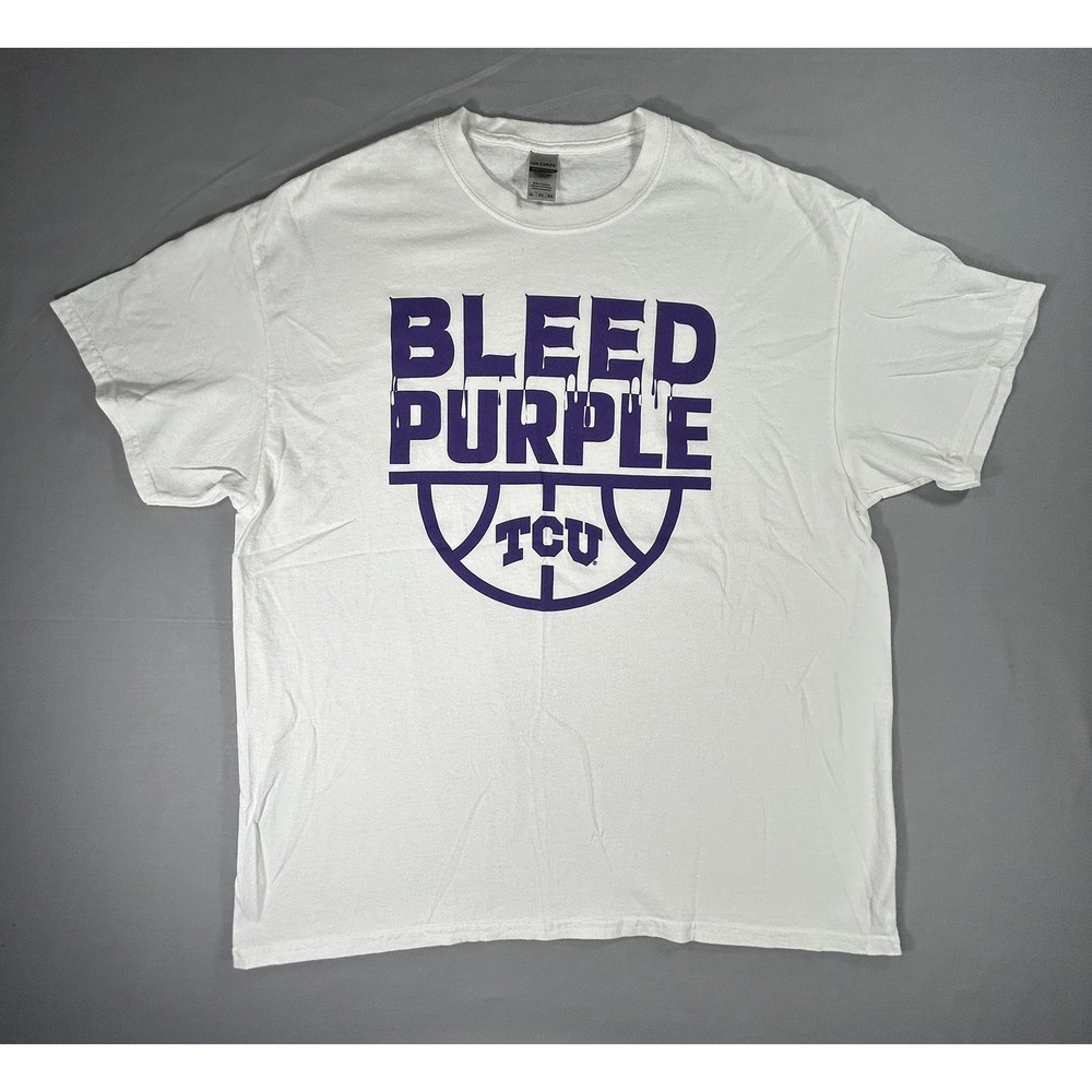 Texas Christian University T-shirt Mens XL Bleed Purple‎ Basketball